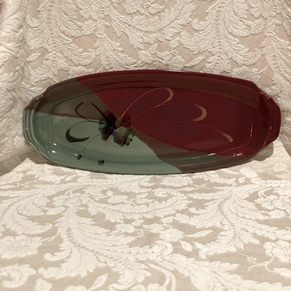 Folette handmade pottery 14 3/4” x 6 1/4” Platter